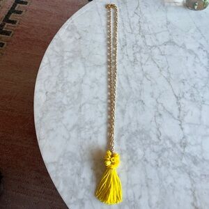 J. Crew Gold Chain Necklace with Yellow Tassel